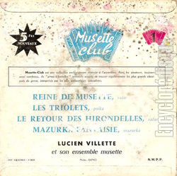 [Pochette de Reine de musette (Lucien VILLETTE) - verso]