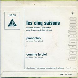 [Pochette de Pinocchio (Les 5 SAISONS) - verso]