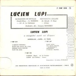 [Pochette de Air de la calomnie (Le barbier de Sville) (Lucien LUPI) - verso]