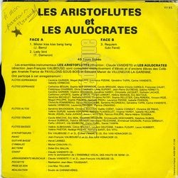 [Pochette de Mister kiss kiss bang bang (Les ARISTOFLUTES et les AULOCRATES) - verso]