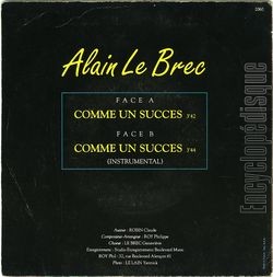 [Pochette de Comme un succs (Alain LE BREC) - verso]