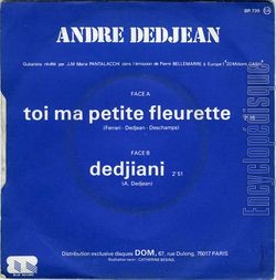 [Pochette de Toi, ma petite fleurette (Andr DEDJEAN) - verso]