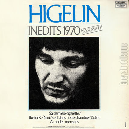 [Pochette de Indits 1970 (Jacques HIGELIN) - verso]