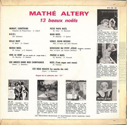 [Pochette de 13 beaux Nols (Math ALTRY) - verso]