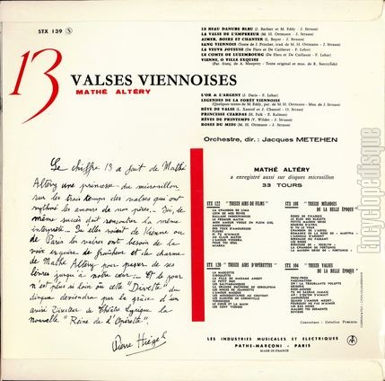 [Pochette de 13 valses viennoises (Math ALTRY) - verso]