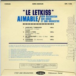 [Pochette de Le letkiss (AIMABLE) - verso]