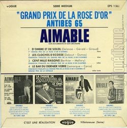 [Pochette de Grand Prix de la Rose d’or - Antibes 65 (AIMABLE) - verso]