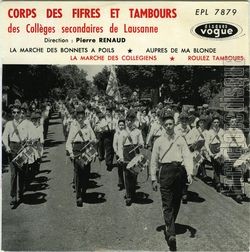 [Pochette de La marche des bonnets  poils (CORPS DES FIFRES ET TAMBOURS DES COLLGES SECONDAIRES DE LAUSANNE)]