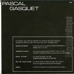 [Pochette de Scnario (Pascal GASQUET) - verso]