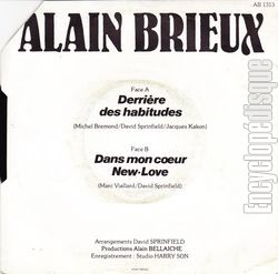 [Pochette de Derrire des habitudes… (Alain BRIEUX) - verso]