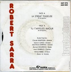 [Pochette de La streap teaseuse (Robert SARRA) - verso]