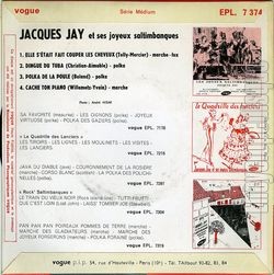 [Pochette de Cache ton piano (Jacques JAY (et ses joyeux saltimbanques)) - verso]