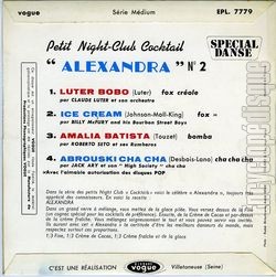 [Pochette de Petit night-club cocktail n 2 "Alexandra" (PETIT NIGHT-CLUB) - verso]