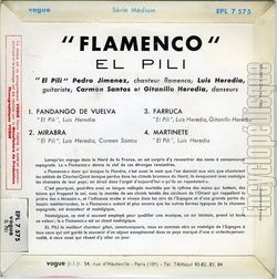 [Pochette de Flamenco (El PILI) - verso]