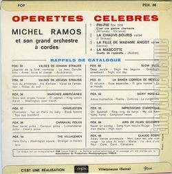 [Pochette de Oprettes clbres (Michel RAMOS) - verso]