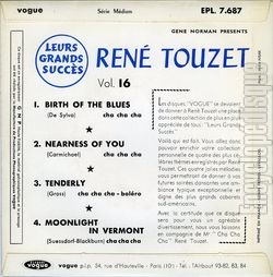 [Pochette de Leurs grands succs vol. 16 (Ren TOUZET) - verso]