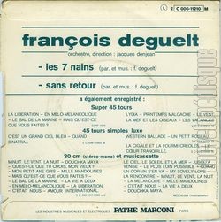 [Pochette de Les 7 nains (Franois DEGUELT) - verso]