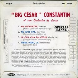 [Pochette de Ma gigolette (BIG CESAR CONSTANTIN) - verso]