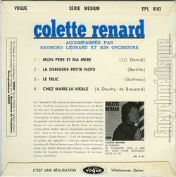 [Pochette de Mon pre et ma mre (Colette RENARD) - verso]