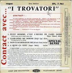 [Pochette de Petit homme, c’est l’heure de faire dodo (I TROVATORI) - verso]