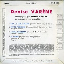 [Pochette de Notre concerto (Denise VARNE et Marcel BIANCHI) - verso]