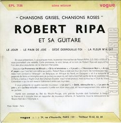 [Pochette de Chansons grises (Robert RIPA) - verso]