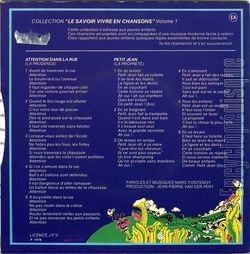 [Pochette de Le savoir vivre en chansons vol. 1 "Augustin dans la rue" (AUGUSTIN) - verso]