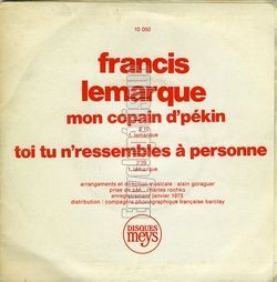 [Pochette de Mon copain d’Pkin (Francis LEMARQUE)]