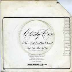 [Pochette de L’hiver est le plus chaud (Christy CARO) - verso]