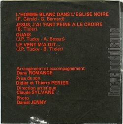 [Pochette de L’homme blanc dans l’glise noire (Jan Pol TUCKY) - verso]