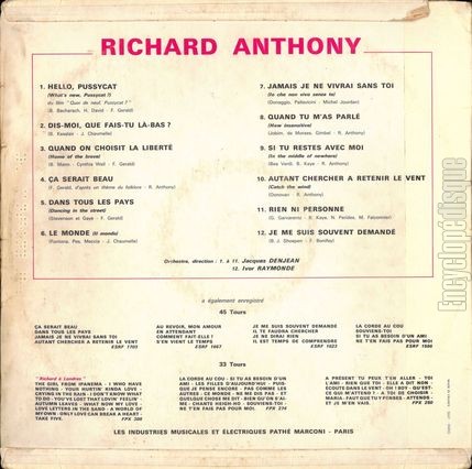 [Pochette de Richard Anthony (Richard ANTHONY) - verso]