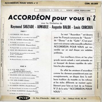 [Pochette de Accordon pour vous…n 2 (COMPILATION) - verso]