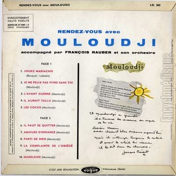 [Pochette de Rendez-vous avec Mouloudji (MOULOUDJI) - verso]