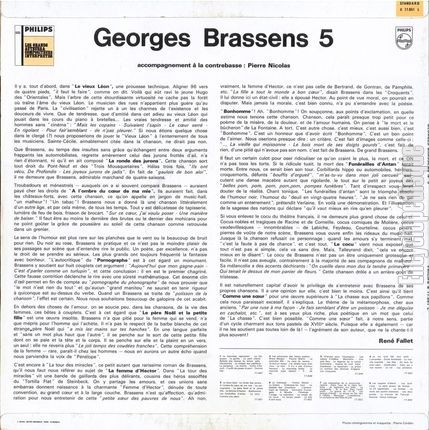 [Pochette de Le vieux Lon, Bonhomme, Le cocu… - 5 (Georges BRASSENS) - verso]