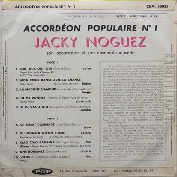 [Pochette de Accordon populaire n 1 (Jacky NOGUEZ) - verso]