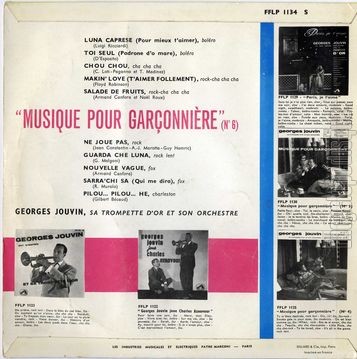 [Pochette de Musique pour garonnire n 6 (Georges JOUVIN) - verso]