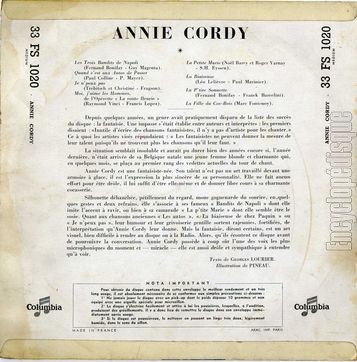 [Pochette de Les 3 bandits de Napoli (Annie CORDY) - verso]