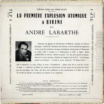 [Pochette de La premire explosion atomique : Bikini - par Andr Labarthe - (DOCUMENT) - verso]