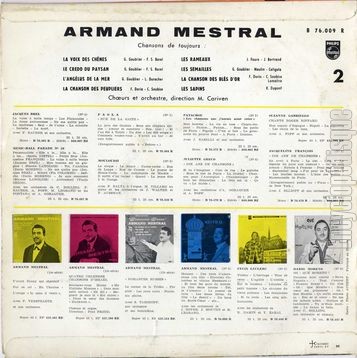 [Pochette de Chansons de toujours (Armand MESTRAL) - verso]