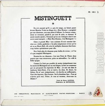 [Pochette de Mistinguett (MISTINGUETT) - verso]