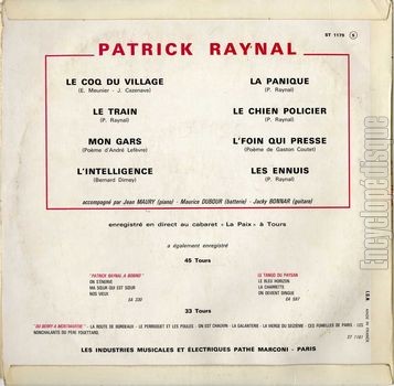 [Pochette de Le coq du village (Patrick RAYNAL) - verso]