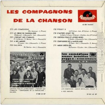 [Pochette de Les comdiens (Les COMPAGNONS DE LA CHANSON) - verso]