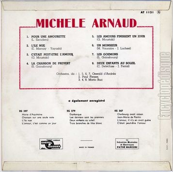 [Pochette de Michle Arnaud (Michle ARNAUD) - verso]