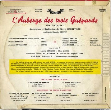 [Pochette de L’auberge des trois gupards (JEUNESSE) - verso]