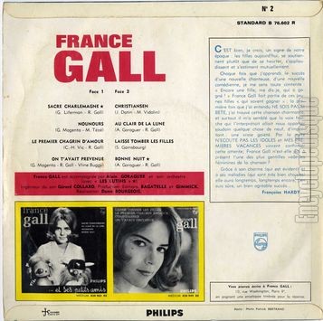 [Pochette de N 2 (France GALL) - verso]