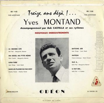 [Pochette de 13 ans dj !.. (Yves MONTAND) - verso]