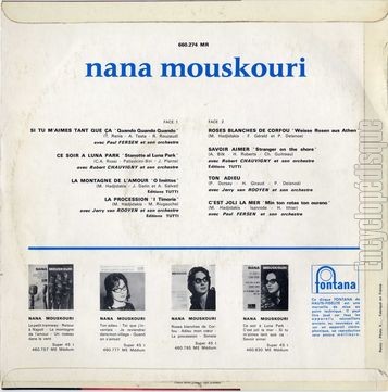 [Pochette de Nana Mouskouri (Nana MOUSKOURI) - verso]