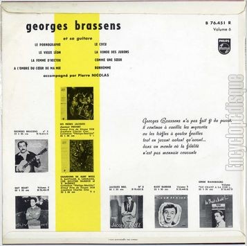 [Pochette de Le pornographe, Le cocu, Bonhomme… - 6 (Georges BRASSENS) - verso]