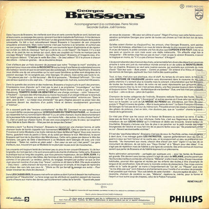 [Pochette de Nouvelles chansons (Georges BRASSENS) - verso]