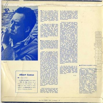 [Pochette de Albert Camus (AUTEURS DU 20me SICLE) - verso]